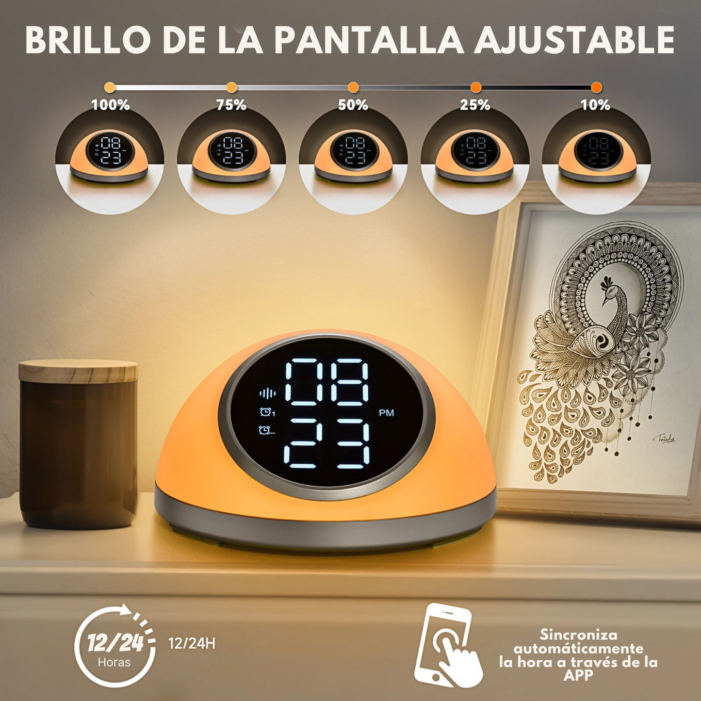Despertador con Luz Natural y Sonidos Relajantes con APP Gratuita