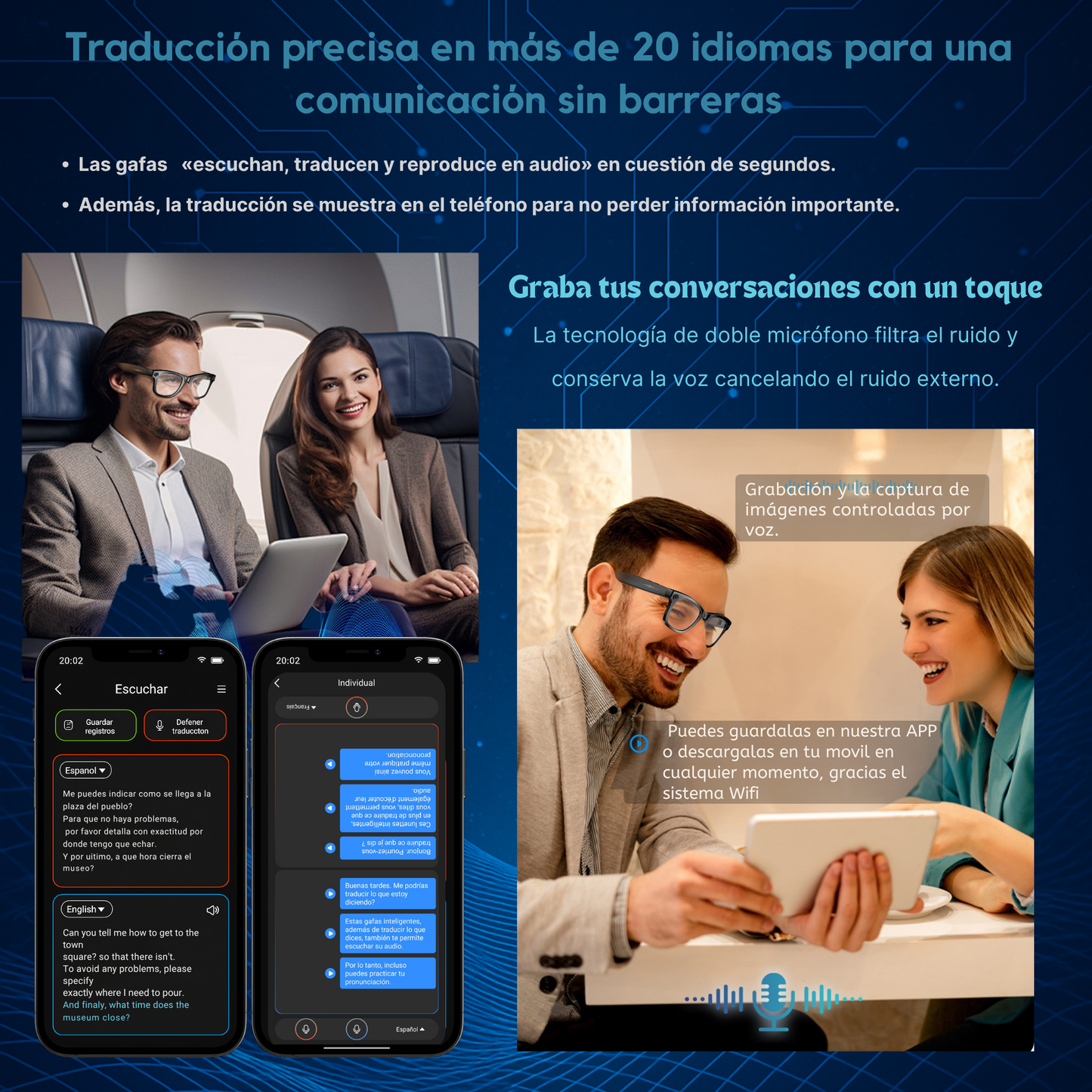 Smartia Vision Pro Style – Gafas Inteligentes con Cámara, IA GPT y Lentes Fotocromáticas
