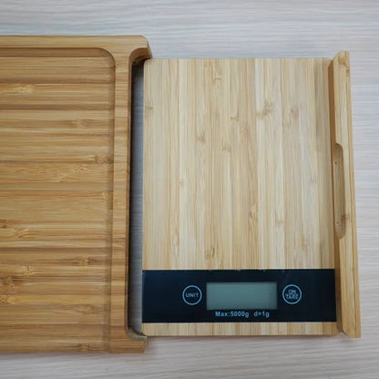 Tabla de corte de Bambú con Báscula incorporada