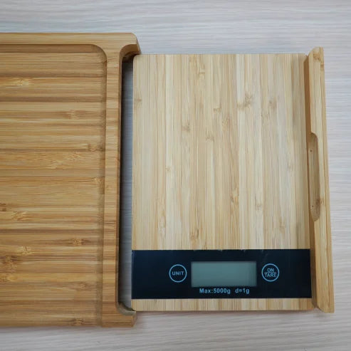Tabla de corte de Bambú con Báscula incorporada