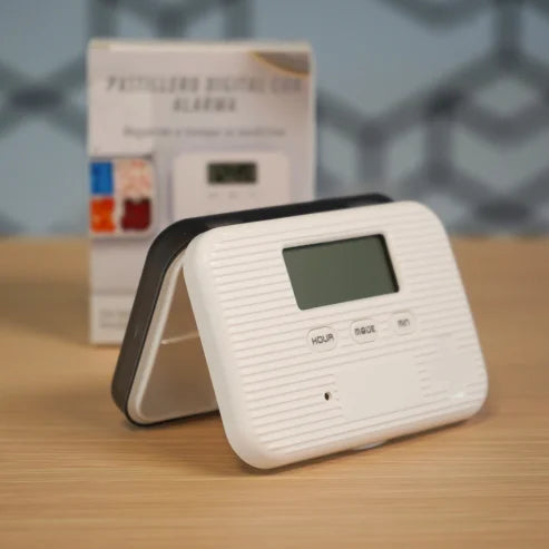 Pastillero Digital Tranquilidad+ con Alarma y Vibración | Recordatorio Portátil de Medicación