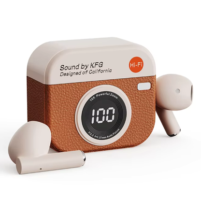 Auriculares Inalámbricos Retro - Pantalla LED, Control Táctil y Sonido Hi-Fi por Bluetooth