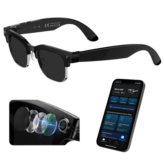 Smartia Vision Pro Style Sun – Gafas Inteligentes de sol con Cámara, IA GPT y sonido HiFi