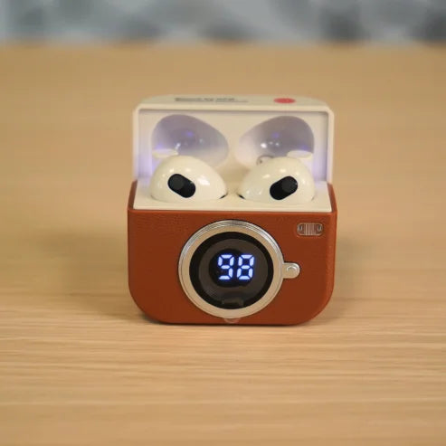 Auriculares Inalámbricos Retro - Pantalla LED, Control Táctil y Sonido Hi-Fi por Bluetooth