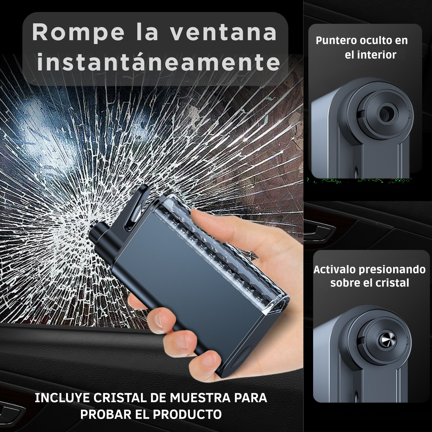 Martillo Rompecristales 4 en 1 Smartia