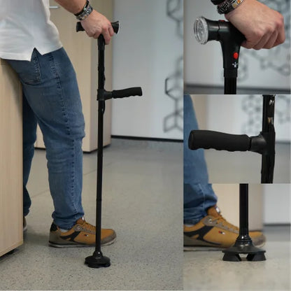 Bastón Seguridad 24H Smartia con Luz LED y Alarma de emergencia