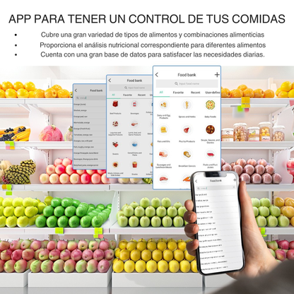Báscula de Cocina CONTROL FOOD. Báscula de Cocina Inteligente con APP en Español INCLUIDA.