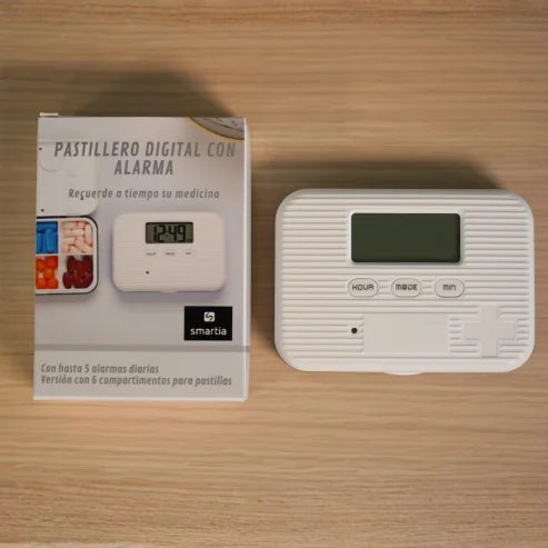 Pastillero Digital Tranquilidad+ con Alarma y Vibración | Recordatorio Portátil de Medicación