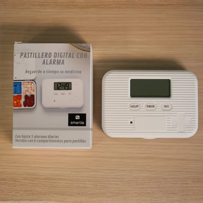 Pastillero Digital Tranquilidad+ con Alarma y Vibración | Recordatorio Portátil de Medicación