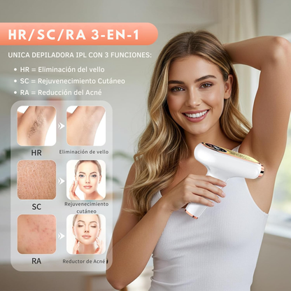 Depiladora IPL Modelo 2025 con Enfriamiento por Zafiro – Resultados Profesionales en Casa