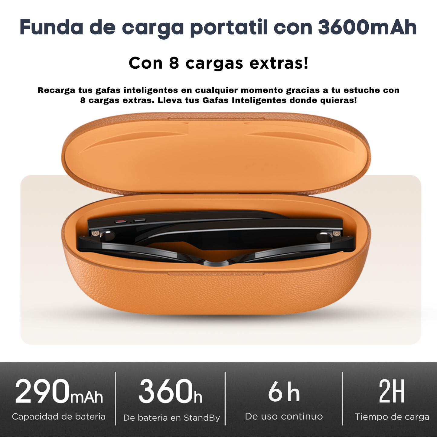 Smartia Vision Pro Charge – Gafas Inteligentes de Sol con Funda de Carga