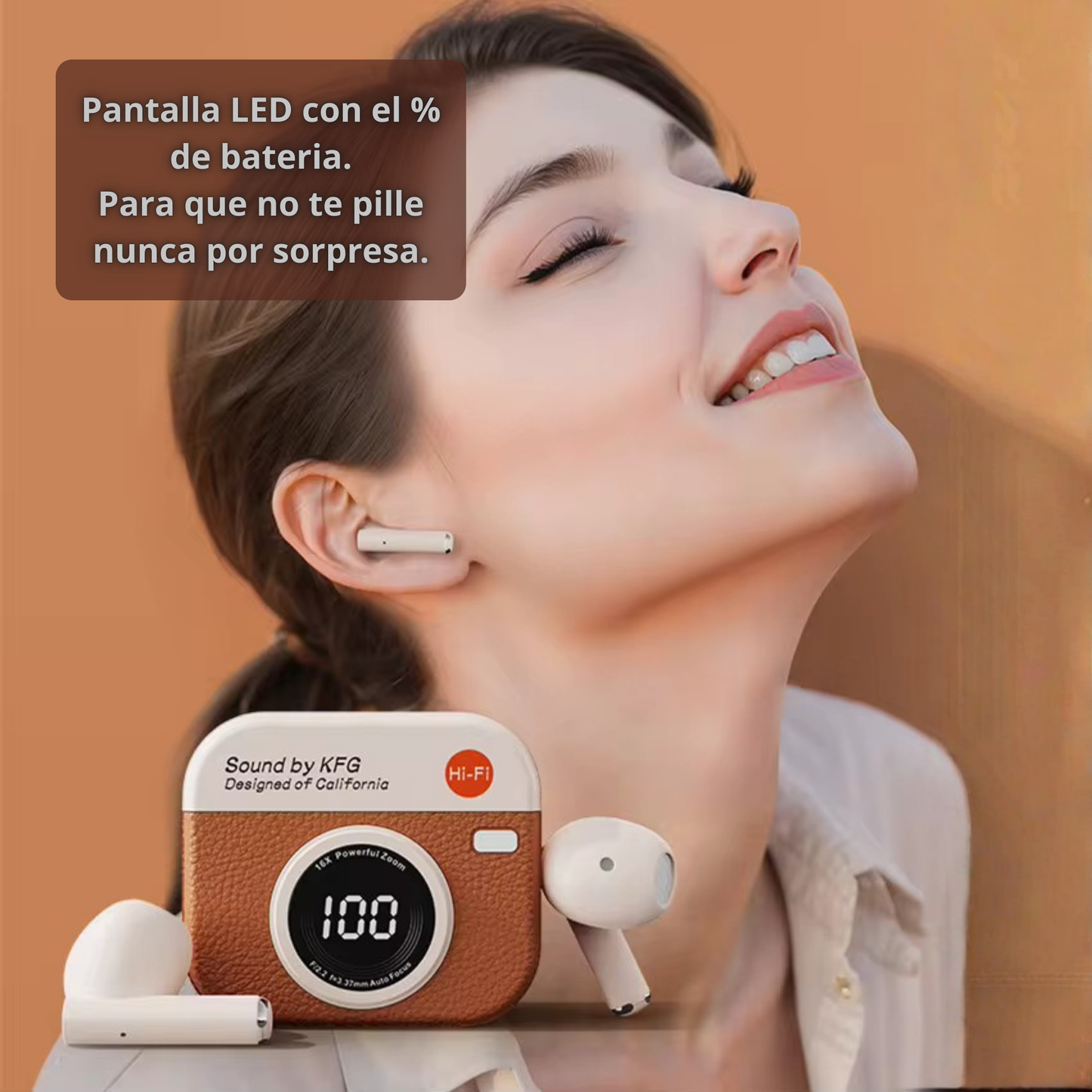 Auriculares Inalámbricos Retro - Pantalla LED, Control Táctil y Sonido Hi-Fi por Bluetooth