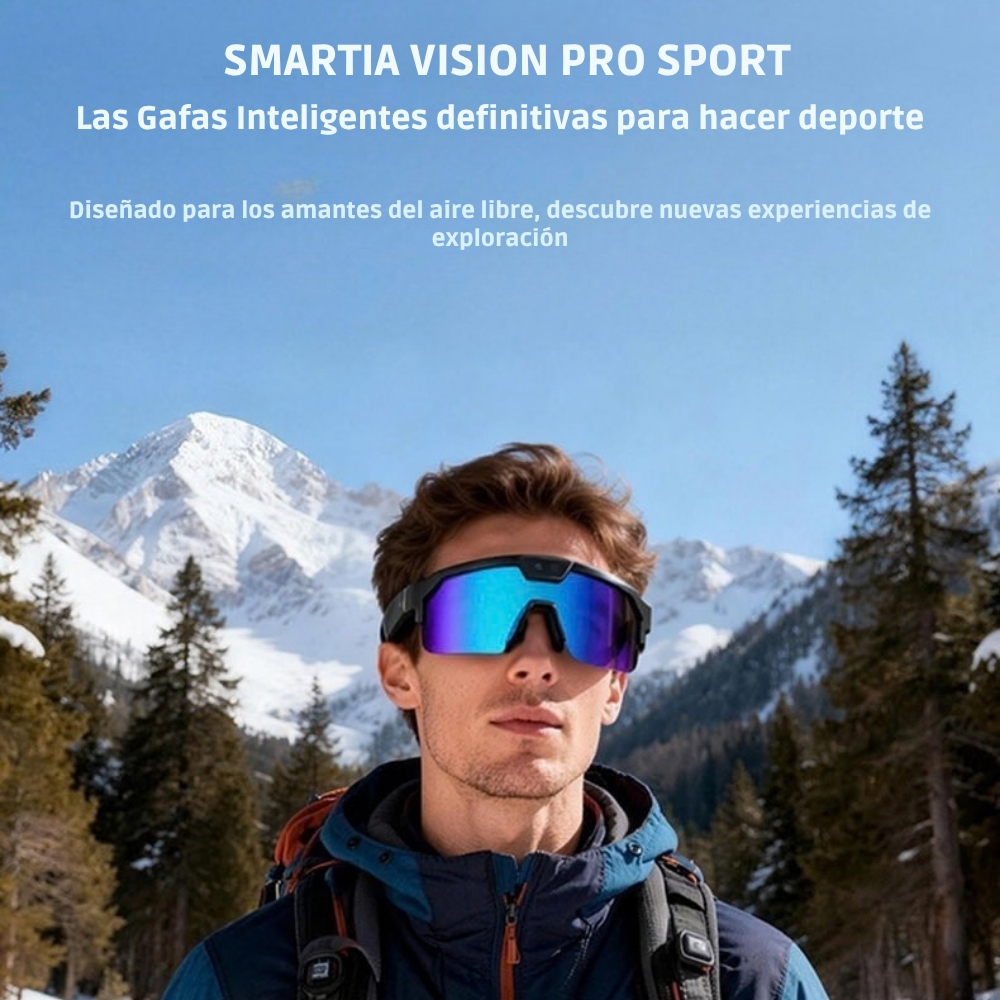 Smartia Vision Pro Sport - Gafas Inteligentes deportivas con cámara, IA GPT y sonido HiFi