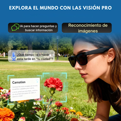 Smartia Vision Pro Style Sun – Gafas Inteligentes de sol con Cámara, IA GPT y sonido HiFi