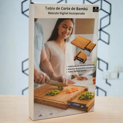 Tabla de corte de Bambú con Báscula incorporada