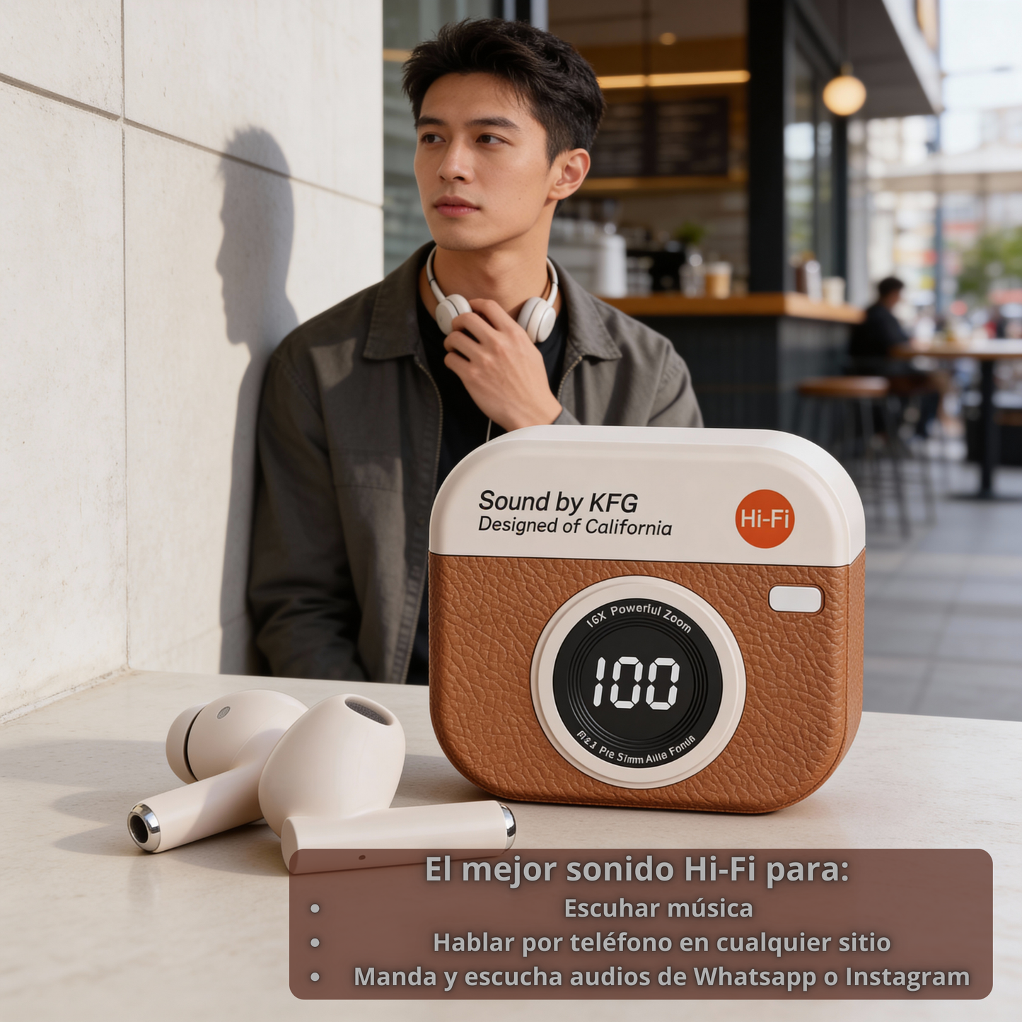 Auriculares Inalámbricos Retro - Pantalla LED, Control Táctil y Sonido Hi-Fi por Bluetooth