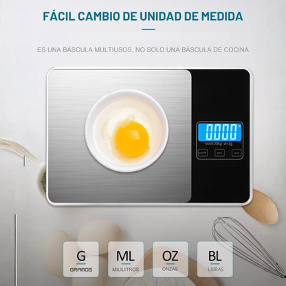 Báscula de Cocina CONTROL FOOD. Báscula de Cocina Inteligente con APP en Español INCLUIDA.