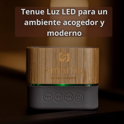 Mini altavoz portátil de bambú