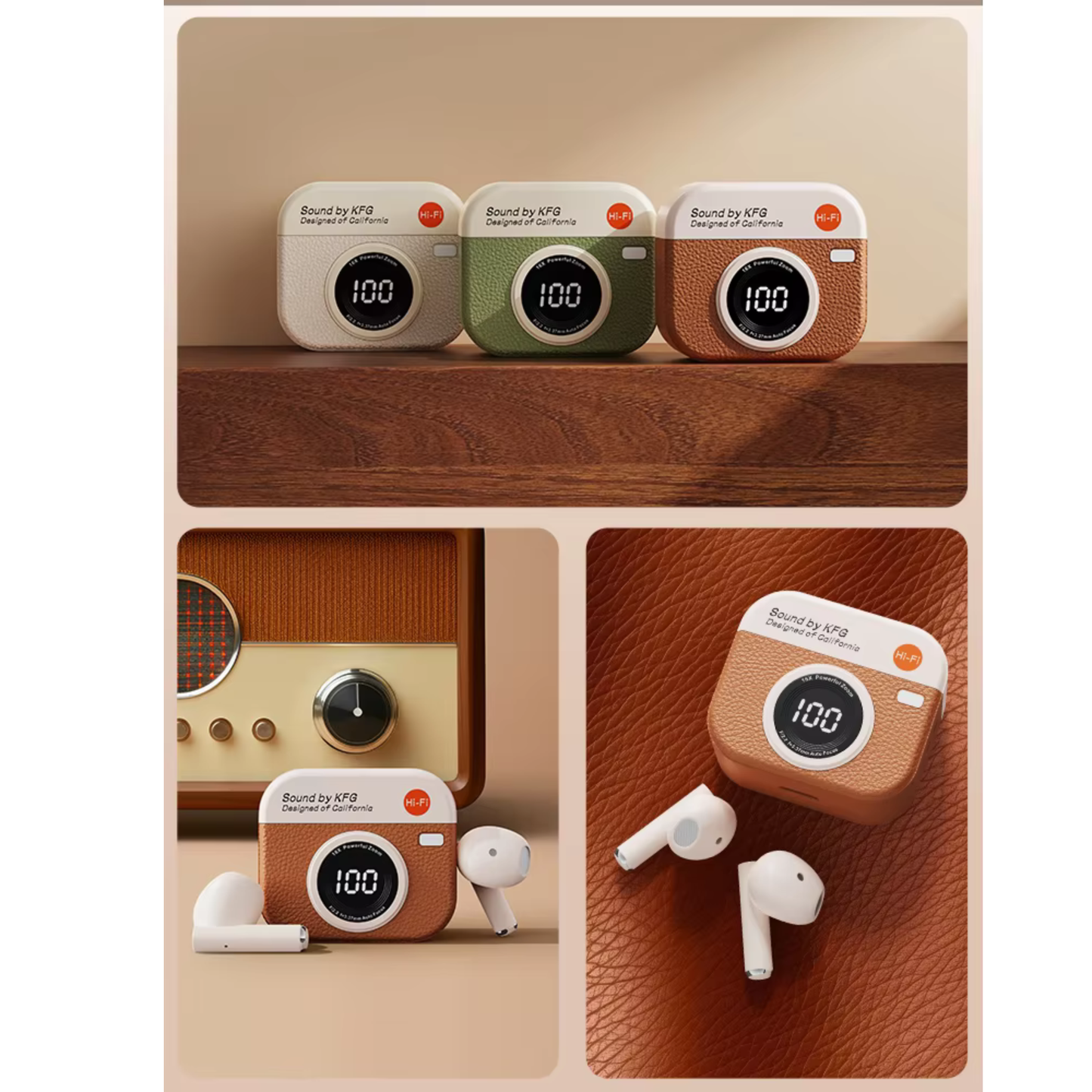 Auriculares Inalámbricos Retro - Pantalla LED, Control Táctil y Sonido Hi-Fi por Bluetooth