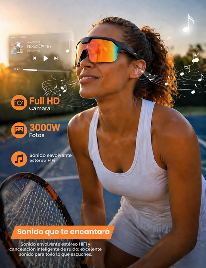 Smartia Vision Pro Sport - Gafas Inteligentes deportivas con cámara, IA GPT y sonido HiFi