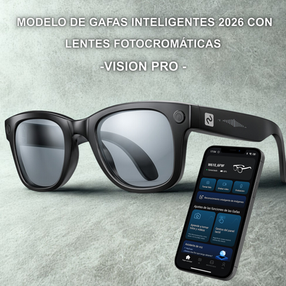 Smartia Vision Pro Classic – Gafas Inteligentes con Cámara, IA GPT5 y Lentes Fotocromáticas
