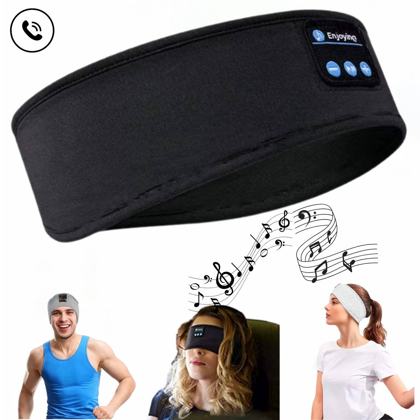 Diadema Bluetooth Deportiva – Música y Confort Sin Auriculares que se Caen