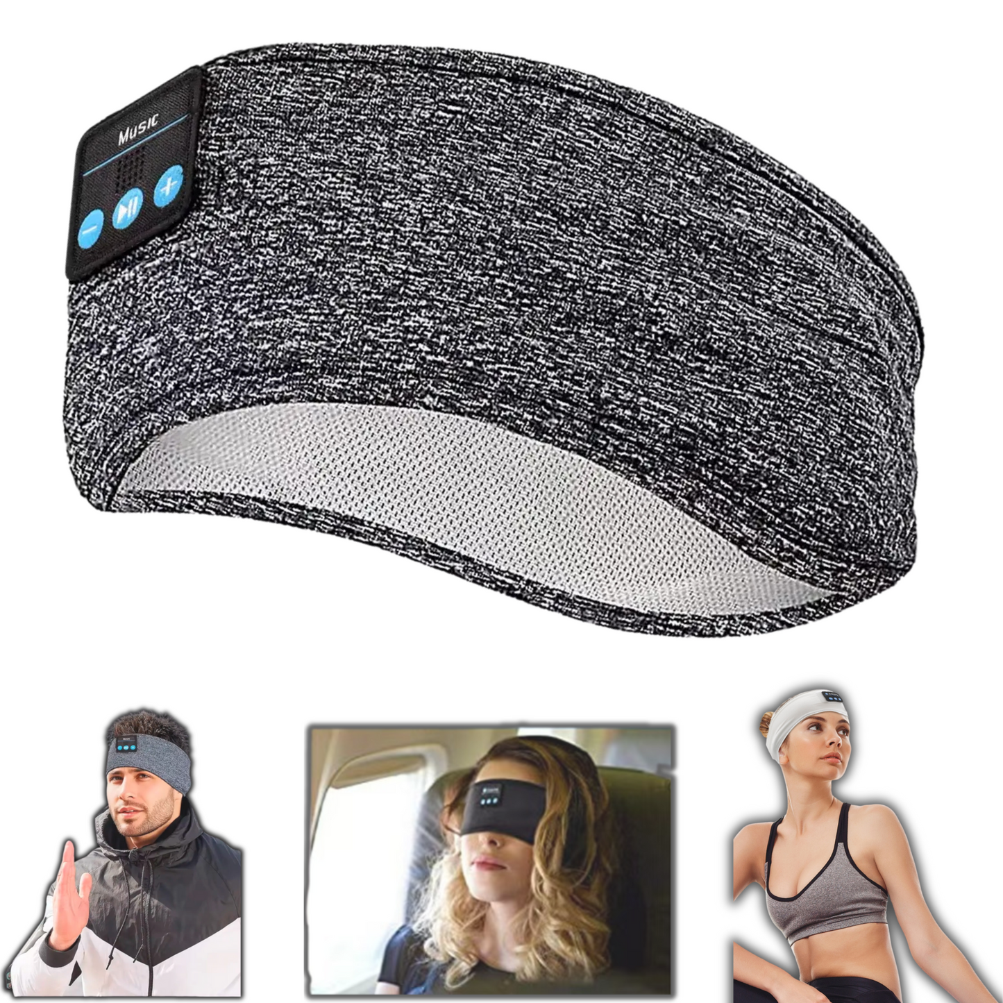 Diadema Bluetooth Deportiva – Música y Confort Sin Auriculares que se Caen