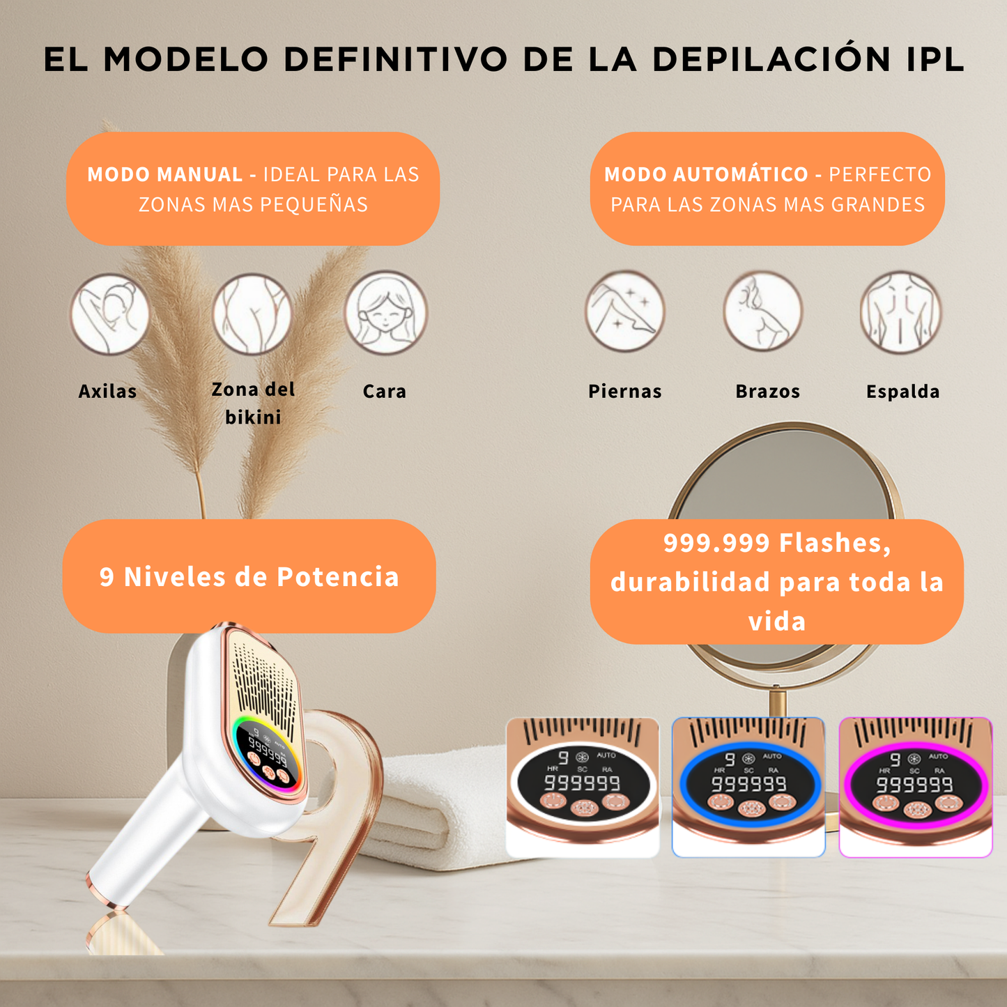 Depiladora IPL Modelo 2025 con Enfriamiento por Zafiro – Resultados Profesionales en Casa